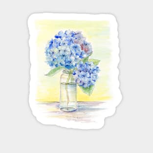 Blue Hydrangea, Still Life Sticker